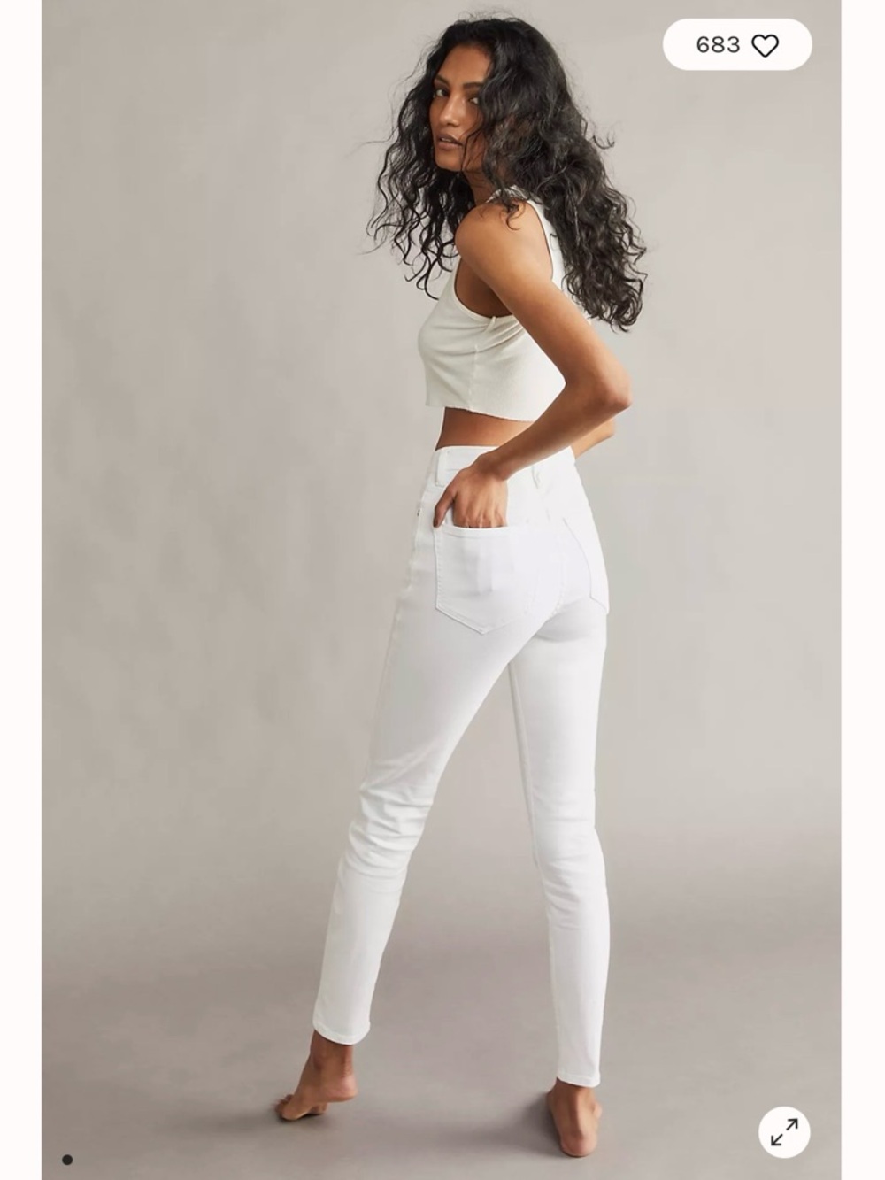 Free People Montana White Skinny Jeans Women's Size 25 High Rise Denim - Picture 2 of 8